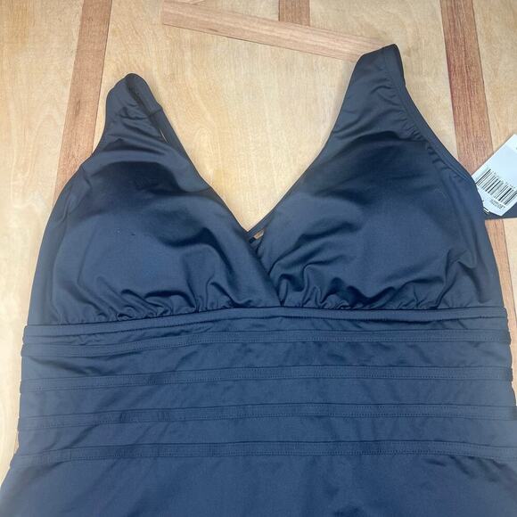 NWT La Blanca Tummy Control Multi Strap Cross-Back One-Piece Swimsuit Size 16 - Picture 11 of 14